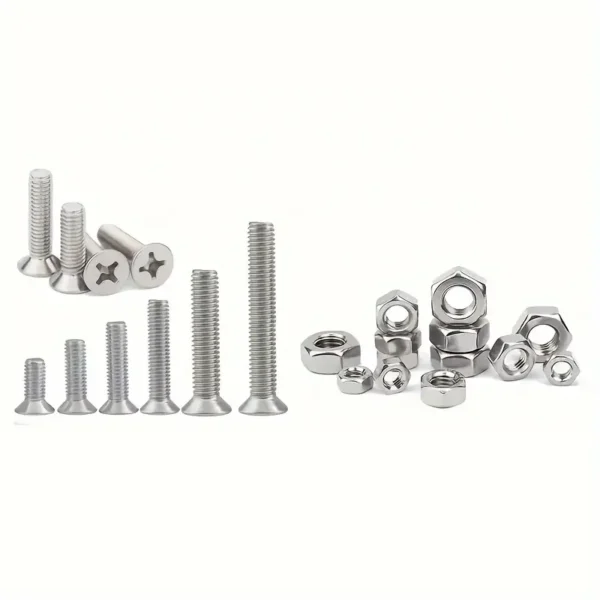 40pcs Stainless Steel Bolt and Nut Assortment Set
