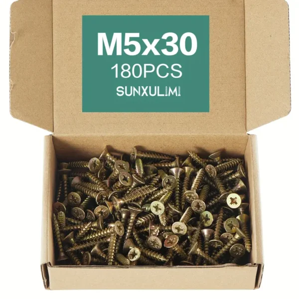 180pcs SUNXULIMI Self-Tapping Screw Set