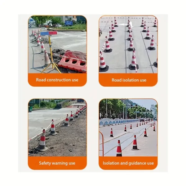 5pcs 23-Inch Reflective Black Traffic Cones