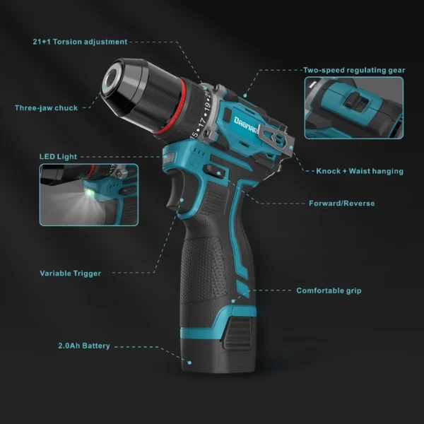 my-11134207-7r98q-lvl5m0jk3vg889.webp DAGMARA QN18 Brushless Cordless Drill Rechargeable Screwdriver Power Tools